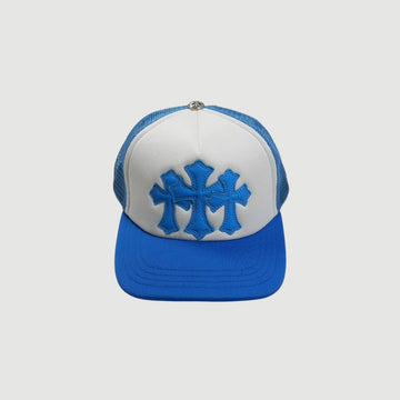 3クロスパッチ 【トラッカーキャップ/TRUCKER CAP】【ブルー×ホワイト】 SIZE:ONE