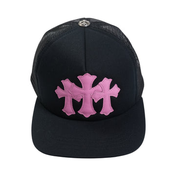 3クロスパッチ 【トラッカーキャップ/TRUCKER CAP】【ブラック×ピンク】【新品】 SIZE:ONE