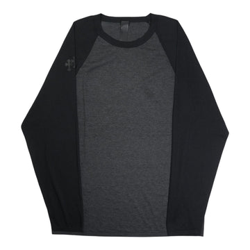 クロスパッチ付き 【ラグランスリーブシルクカットソー】【グレー】【新品】 SIZE:L