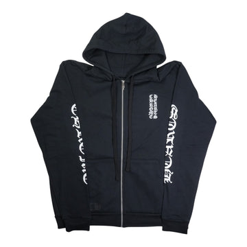 袖ロゴプリント 【ジップパーカー】【ブラック】【新品】 SIZE:L