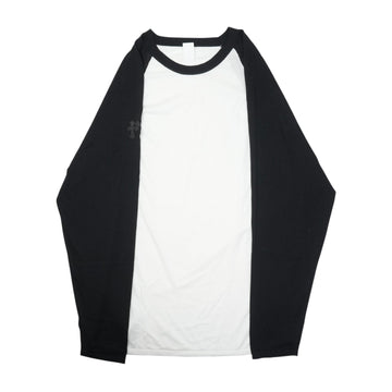 クロスパッチ付き 【ラグランスリーブシルクカットソー】【ホワイト】【新品】 SIZE:L