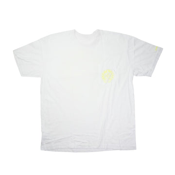 ホースシューバックプリント 【Tシャツ】【ホワイト×イエロー】 SIZE:XL※汚れあり