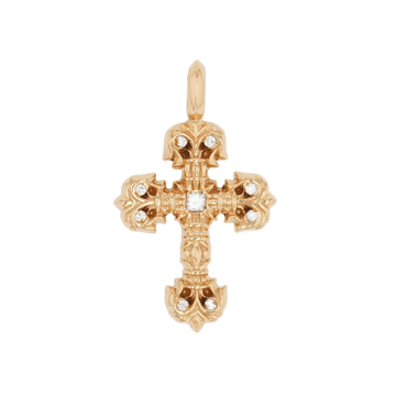 22K タイニーフィリグリー PAVE DIA TINY FILIGREE 【ゴールドネックレストップ チャーム パヴェ ダイヤモンド】