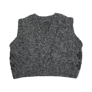 CHプラスパッチ付き 【カシミヤショート丈ニットベスト】SIZE:M