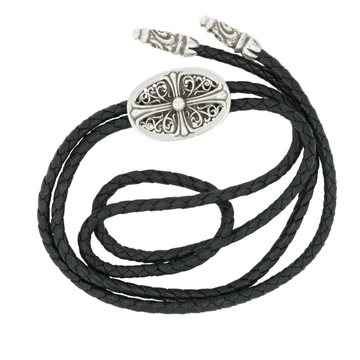 タイニーオーバルクロス ループタイ TINY OVAL CROSS LOOP TIE  【レザーネックレス】