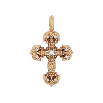 22K タイニーフィリグリー PAVE DIA TINY FILIGREE 【ゴールドネックレストップ チャーム パヴェ ダイヤモンド】