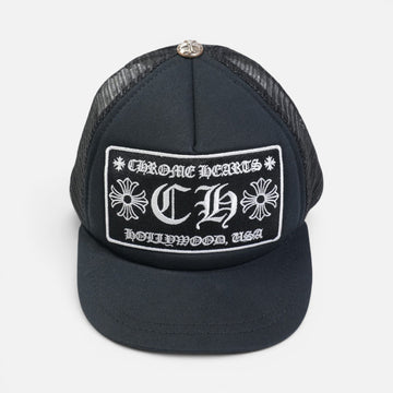 CH刺繍 【トラッカーキャップ/TRUCKER CAP】【ブラック】 SIZE:ONE