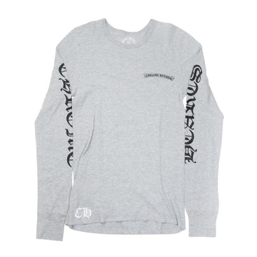 英字袖プリント 【サーマルカットソー】【グレー】 SIZE:M