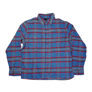 ワークドッグ フランネルチェック WORK DOG 【クロスボールボタン付きシャツジャケット】【ブルー】【新品】 SIZE:L