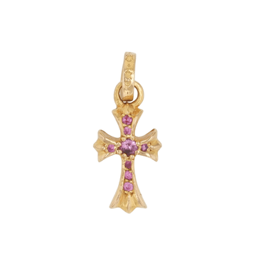 22K ベイビーファット PAVE P SP CRS BBYFAT 【ゴールドネックレストップ チャーム パヴェ ピンクサファイア】