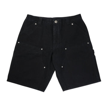 クロスパッチ付きダブルニーカーペンター CARPENTER DOUBLE KNEE 【キャンバスハーフパンツ】　【ブラック】SIZE:36