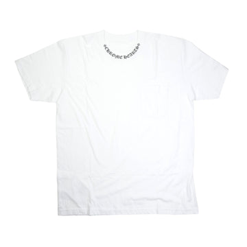 ネックロゴプリント 【Tシャツ】【ホワイト】 SIZE:XL