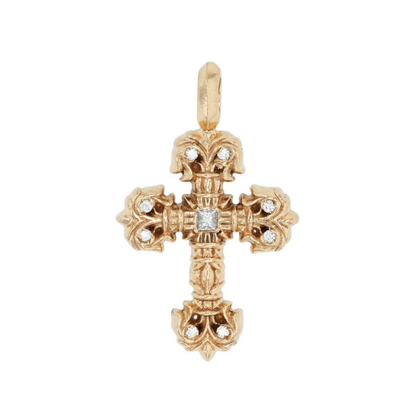 22K タイニーフィリグリー PAVE DIA TINY FILIGREE 【ゴールドネックレストップ チャーム パヴェ ダイヤモンド】
