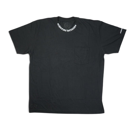 ネックロゴプリント 【Tシャツ】【ブラック×ホワイト】【新品】 SIZE:XL