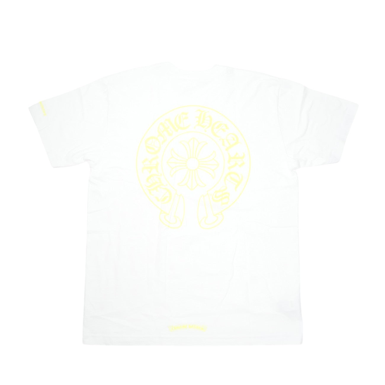 クロムハーツ ホースシューバックプリント Tシャツ ホワイト×イエロー