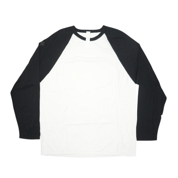 クロスパッチ付き 【ラグランスリーブシルクカットソー】【ホワイト】【新品】 SIZE:L