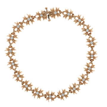 22K Tiny Plus Pave Dia Tiny Plus 20 Link [Gold Bracelet Pave Diamond] [Brand New]
