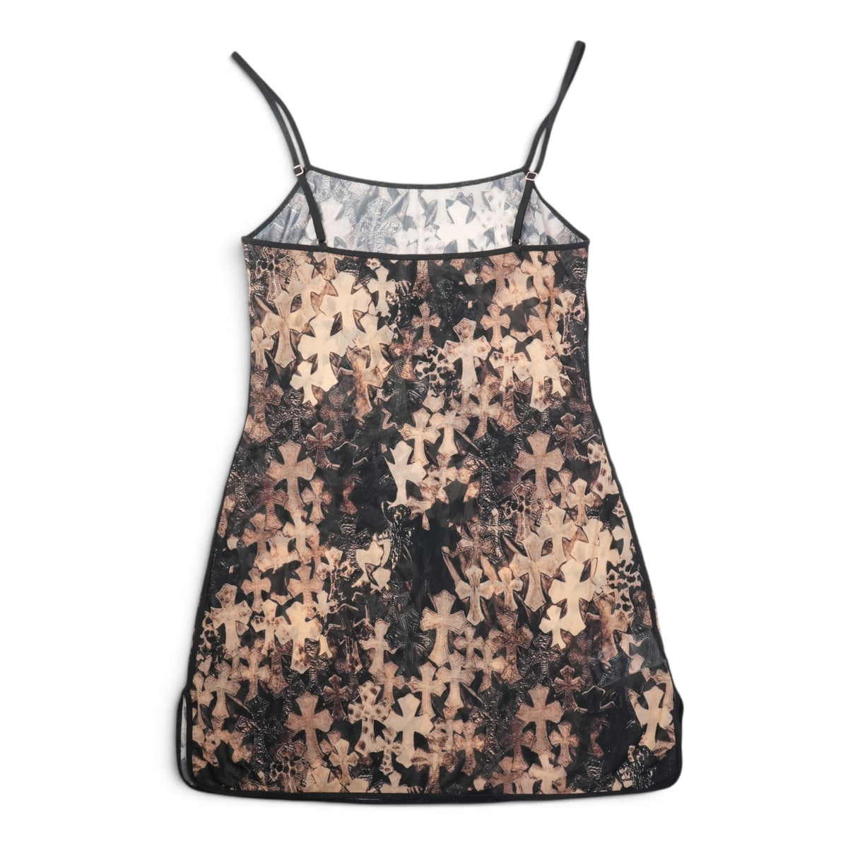 SHEER MESH BATEAU シアーセメタリークロス総柄プリント 【キャミソール】【ブラック】【新品】 SIZE:M