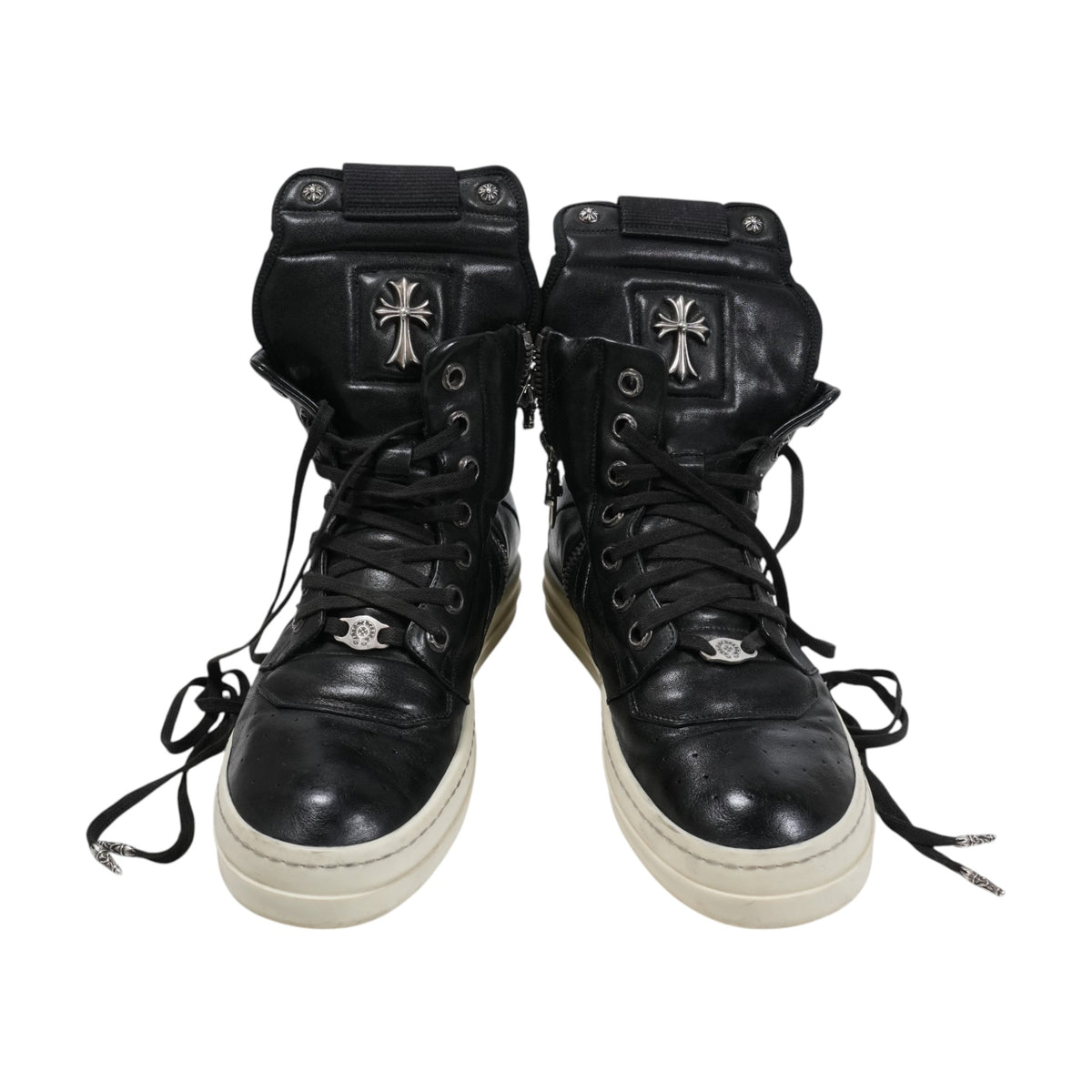 ×リックオウエンス CHクロス付きジオバスケット CH CROSS GEOBASKET【レザースニーカー】SIZE:43
