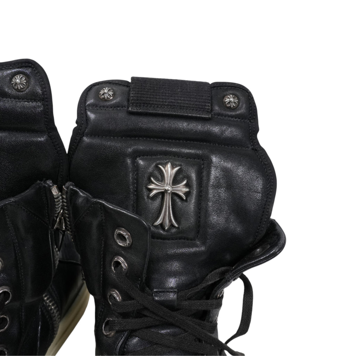 ×リックオウエンス CHクロス付きジオバスケット CH CROSS GEOBASKET【レザースニーカー】SIZE:43