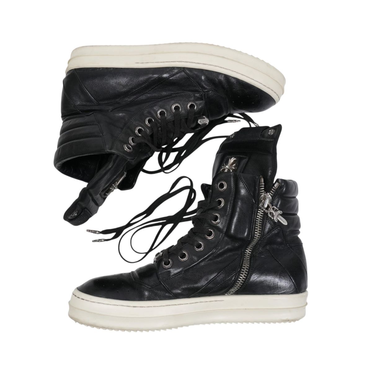 ×リックオウエンス CHクロス付きジオバスケット CH CROSS GEOBASKET【レザースニーカー】SIZE:43