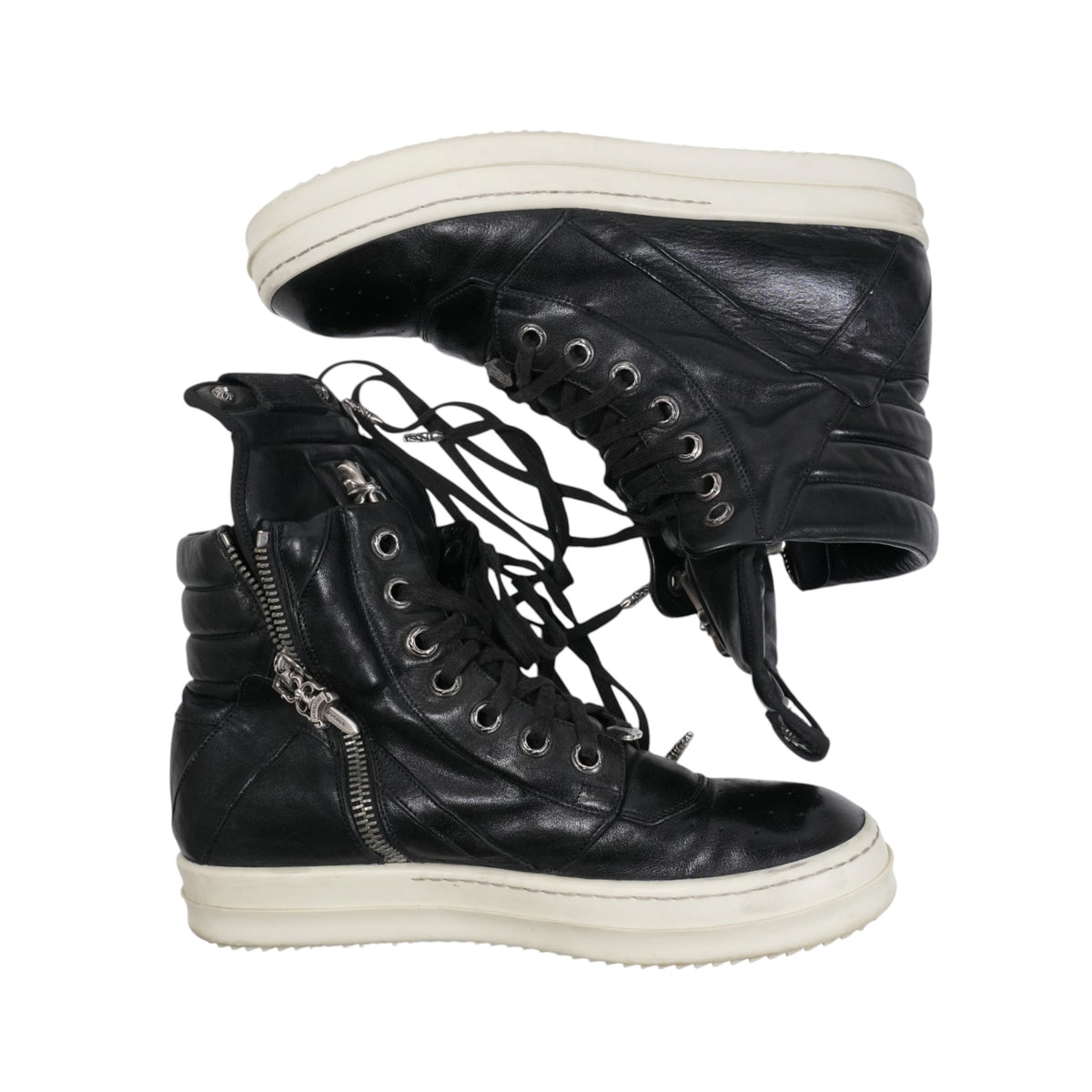 ×リックオウエンス CHクロス付きジオバスケット CH CROSS GEOBASKET【レザースニーカー】SIZE:43