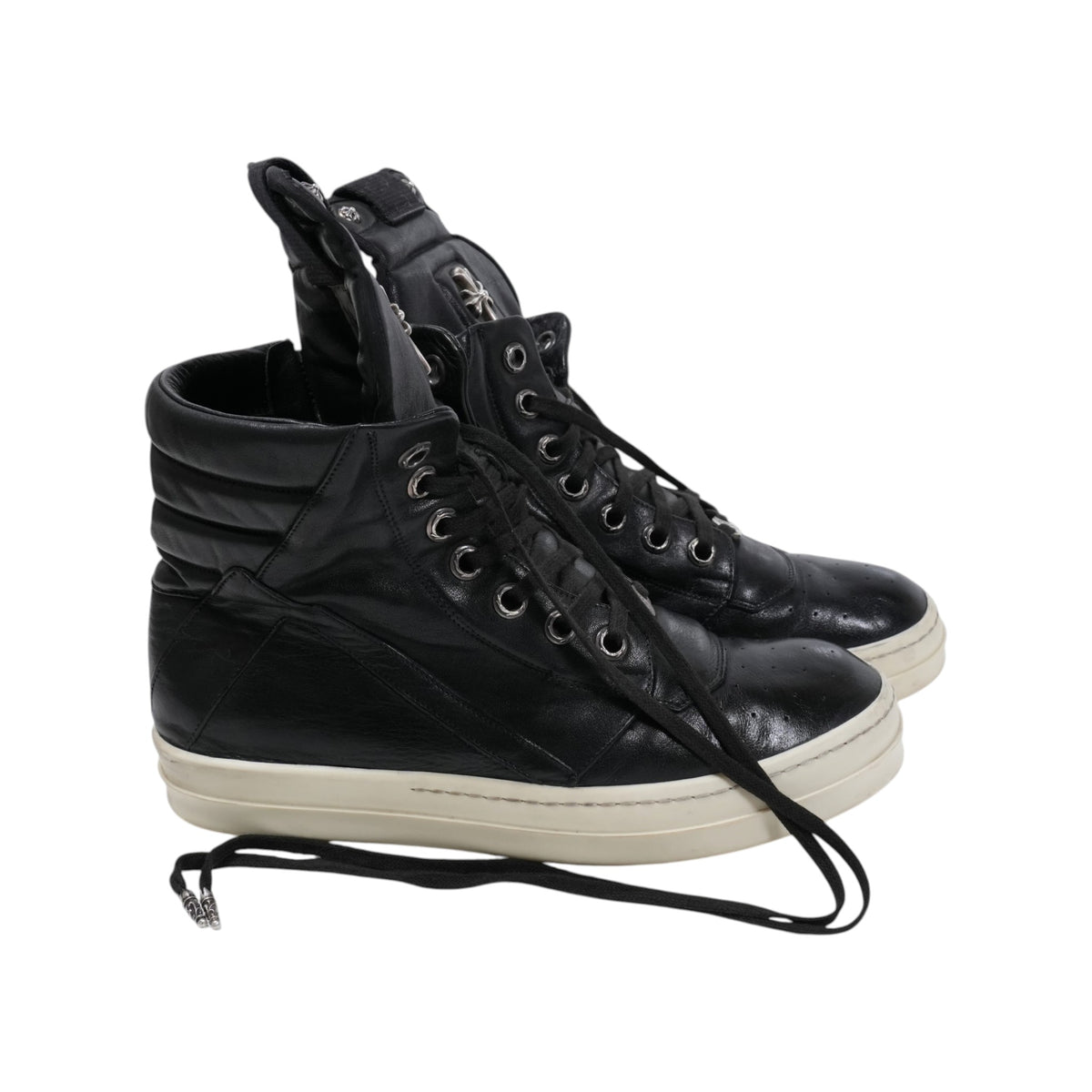 ×リックオウエンス CHクロス付きジオバスケット CH CROSS GEOBASKET【レザースニーカー】SIZE:43