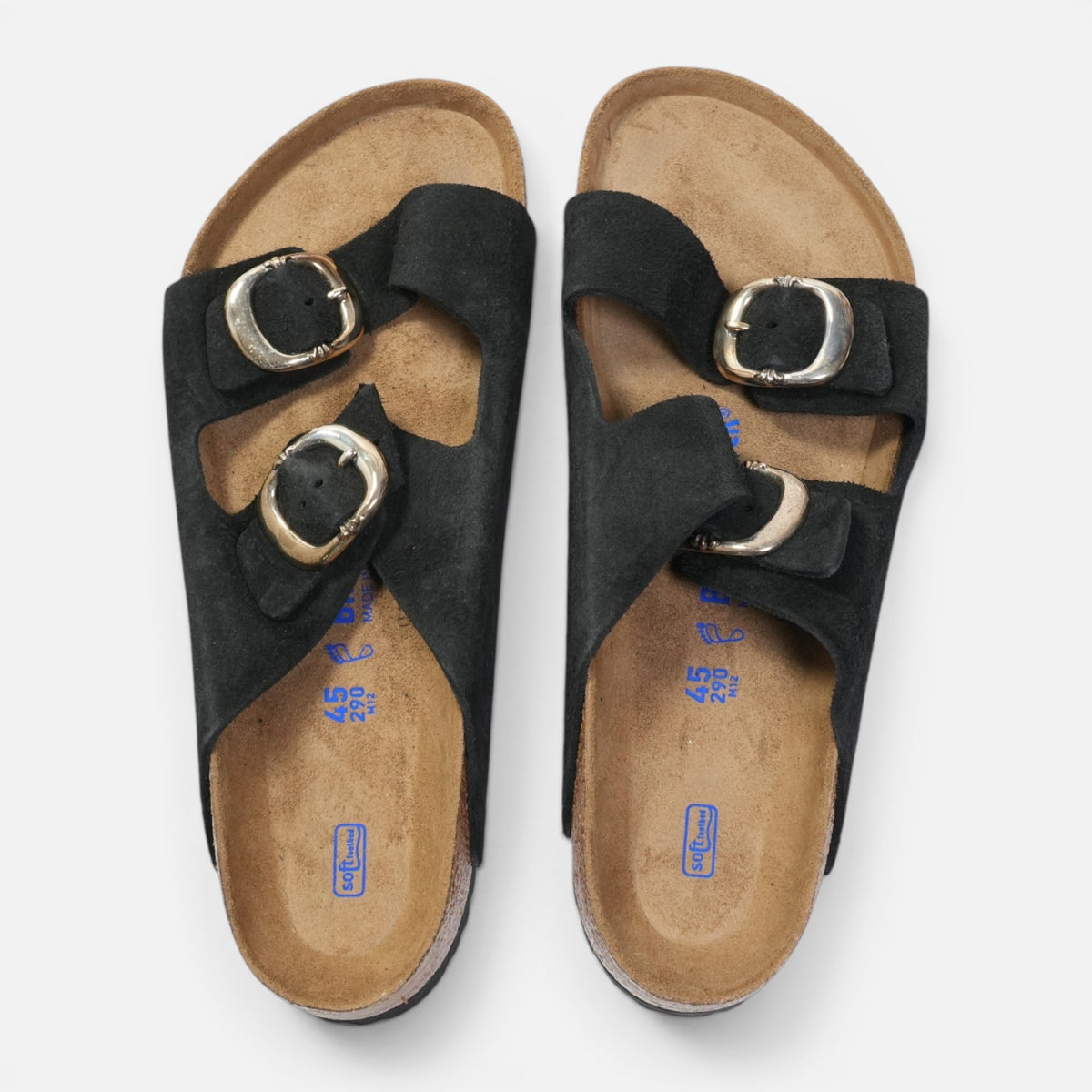 ×ビルケンシュトック アリゾナ BIRKENSTOCK ARIZONA 【ガンスリンガー付きレザーサンダル】【ブラック】【新品】SIZE:45