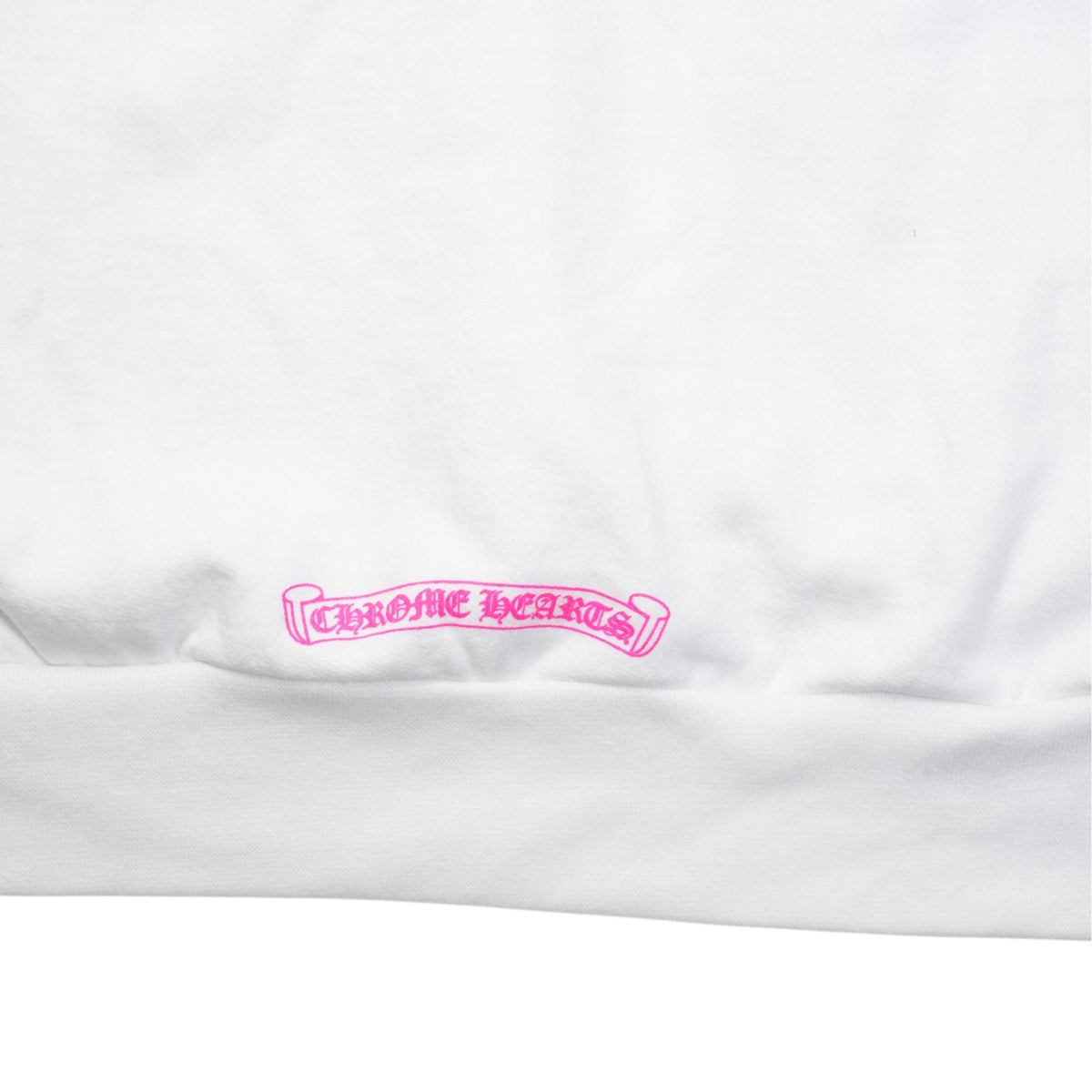 袖フローラルホースシューバックプリント 【パーカー】【ホワイト×ピンク】 SIZE:XXL
