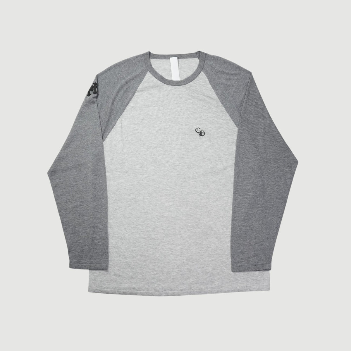 Y NOTレザーパッチ 【ラグランスリーブカットソー】【グレー】【新品】 SIZE:L