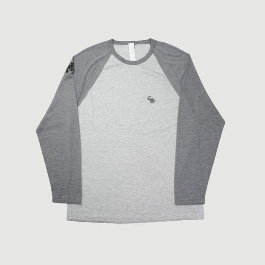 Y NOTレザーパッチ 【ラグランスリーブカットソー】【グレー】【新品】 SIZE:L