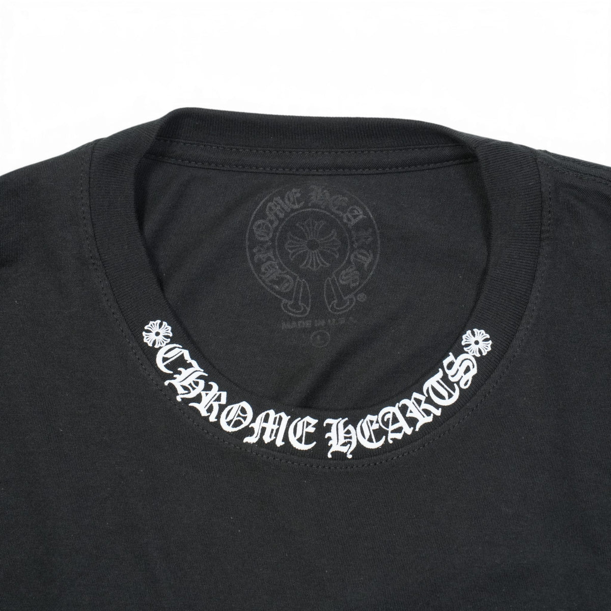 ネックロゴプリント 【Tシャツ】【ブラック×ホワイト】【新品】 SIZE:L