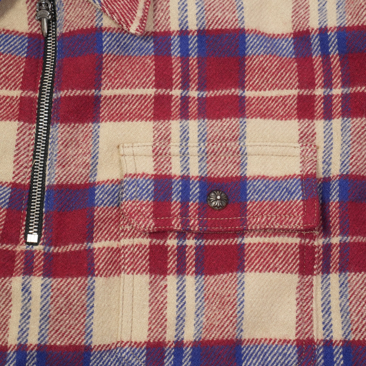 アンダードッグ UNDER DOG 【ハーフジップチェックシャツ】【レッド】 SIZE:S