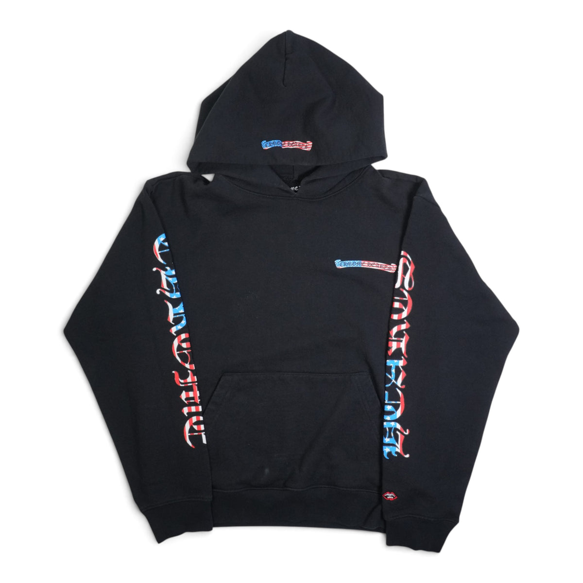 スクロールラベルバックプリント 【パーカー】【ブラック】 SIZE:M