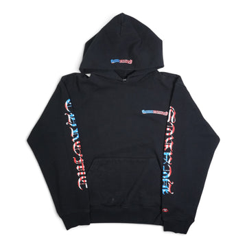 スクロールラベルバックプリント 【パーカー】【ブラック】 SIZE:M