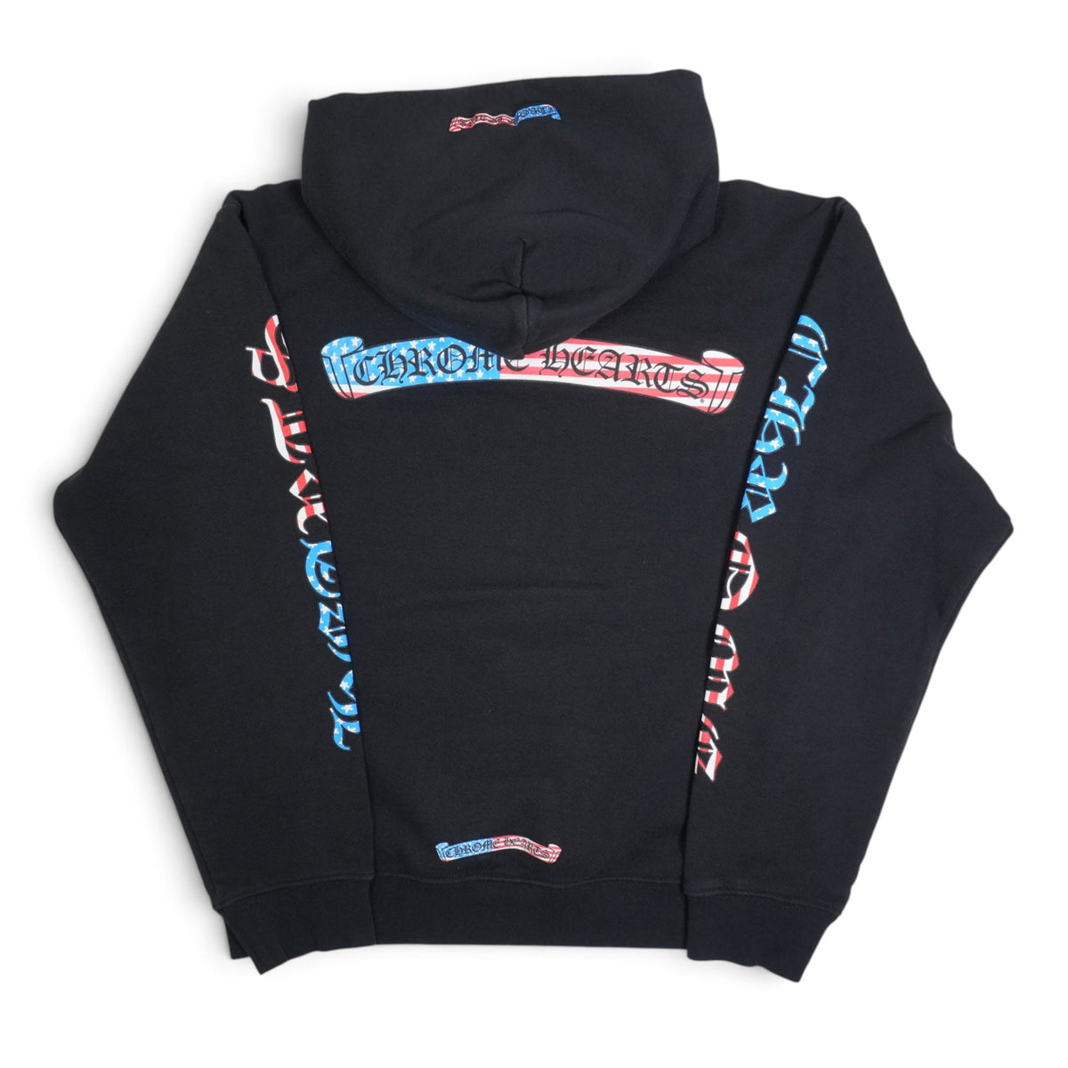 スクロールラベルバックプリント 【パーカー】【ブラック】 SIZE:M