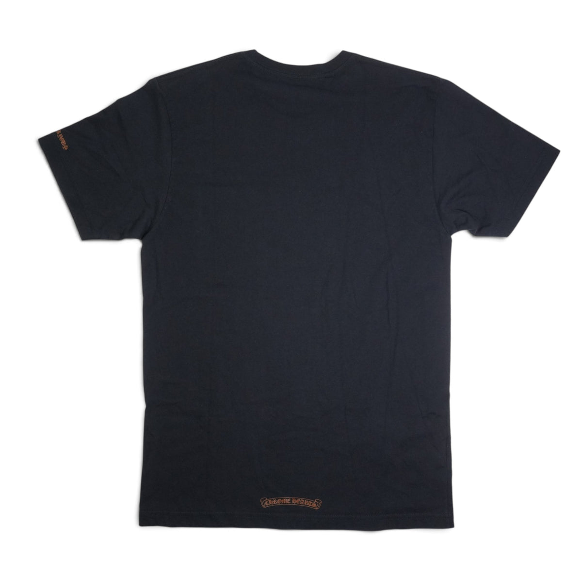 ネックロゴ袖プリント 【Tシャツ】【ブラック×ブラウン】 SIZE:M