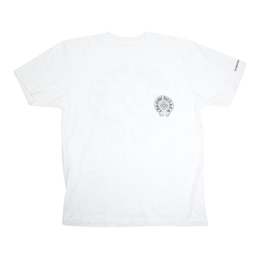 ホースシューバックプリント 【Tシャツ】【ホワイト】 SIZE:L