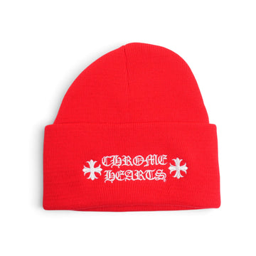 ロゴ刺繍 【ニット帽/ビーニー/WATCH CAP】【レッド】 SIZE:ONE