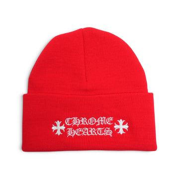 ロゴ刺繍 【ニット帽/ビーニー/WATCH CAP】【レッド】 SIZE:ONE