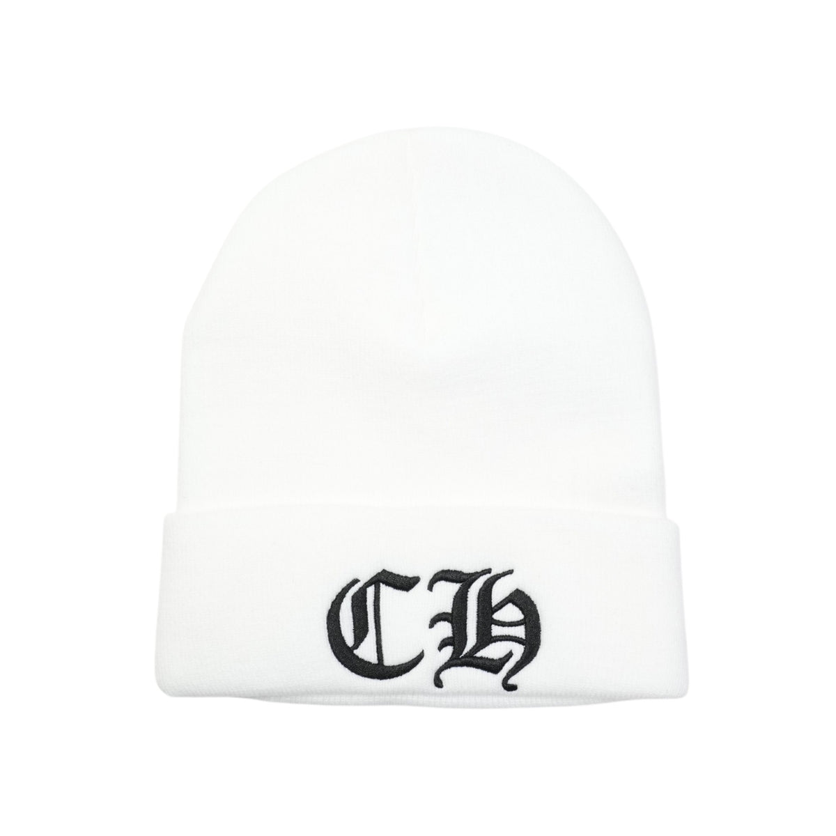 CH刺繍 【ニット帽/ビーニー/WATCH CAP】【ホワイト】【新品】 SIZE:ONE