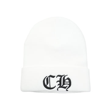 CH刺繍 【ニット帽/ビーニー/WATCH CAP】【ホワイト】【新品】 SIZE:ONE