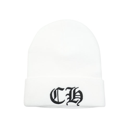 CH刺繍 【ニット帽/ビーニー/WATCH CAP】【ホワイト】【新品】 SIZE:ONE