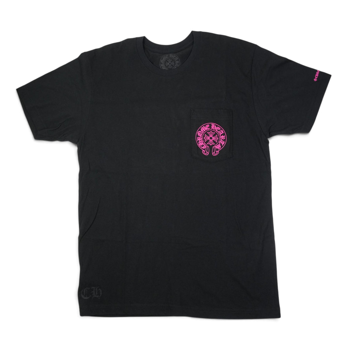 ホースシューバックプリント 【Tシャツ】【ブラック×ピンク】SIZE:L