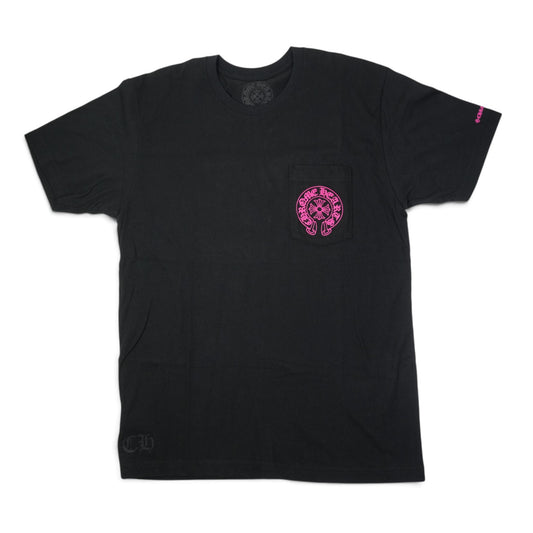 ホースシューバックプリント 【Tシャツ】【ブラック×ピンク】SIZE:L