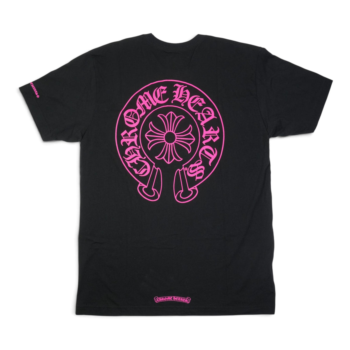 ホースシューバックプリント 【Tシャツ】【ブラック×ピンク】SIZE:L