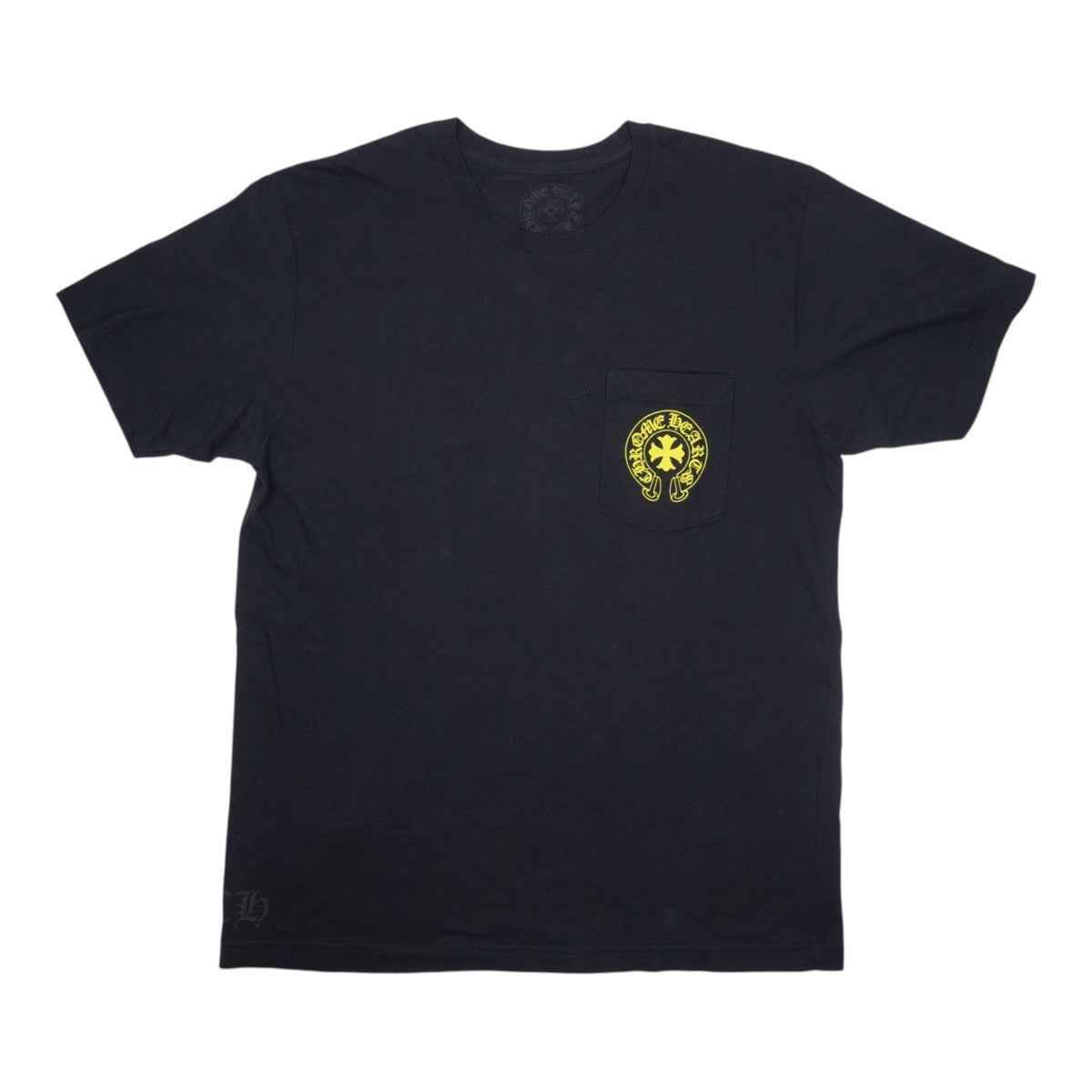英字バックプリント 【Tシャツ】【ブラック×イエロー】 SIZE:L