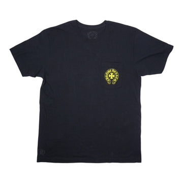 英字バックプリント 【Tシャツ】【ブラック×イエロー】 SIZE:L