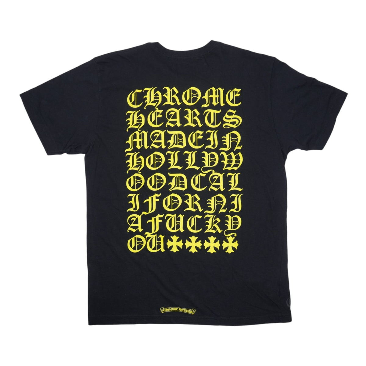 英字バックプリント 【Tシャツ】【ブラック×イエロー】 SIZE:L