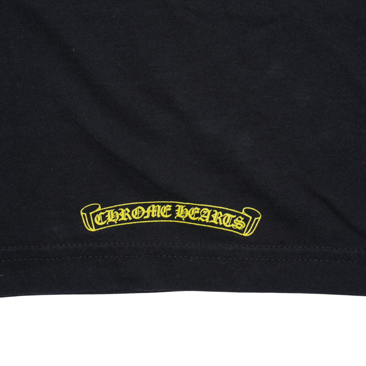英字バックプリント 【Tシャツ】【ブラック×イエロー】 SIZE:L